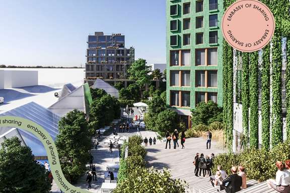 Levnadskonstnären i Embassy of Sharing i Hyllie i Malmö